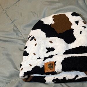 Carhartt Beanie with Cow Print - Black, White, Brown
